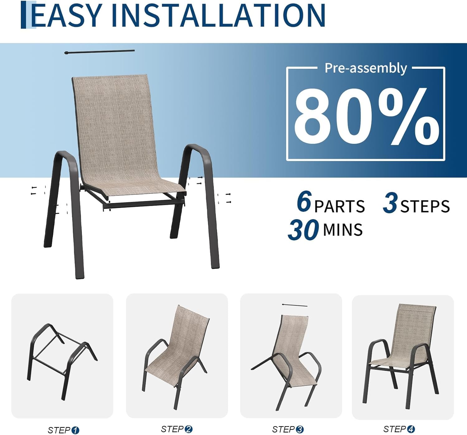 Patio Dining Chairs Set of 4,  - Outdoor Furniture Metal Chairs review and price